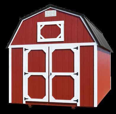 LOFTED BARN Standard with a gambrel style roof, interior lofts and 75 interior wall height. 08x12 $2,195 $101.62 $91.46 10x10 $2,345 $108.56 $97.71 10x12 $2,645 $122.45 $110.21 10x14 $2,895 $134.