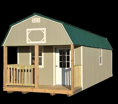 Built with Mennonite Craftsmanship CABIN Gable-style roof profile and 92 walls. Standard with one 9-lite door, three 2x3 windows and a 4 ft. porch (included in building length). 08x12 $2,345 $108.