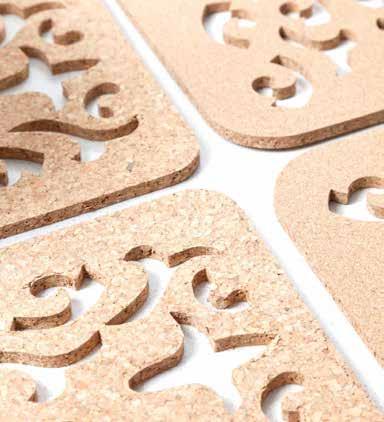 CORK MANUFACTURING PROCESSES 20 DIE CUTTING CHARACTERISTICS: Available for rolls and sheets Maximum