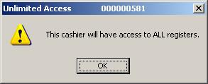 Register ID Identifies the register to which this particular cashier has security access. If you want the cashier code to have access to all registers, then leave this field blank.