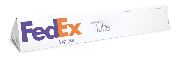 (1) FedEx Tube For items that travel better when rolled up, e.g. blueprints, sketches and photos. Weight limit: 9kg. Internal measurements: Height 96.5 cm, Width 15.2 cm,