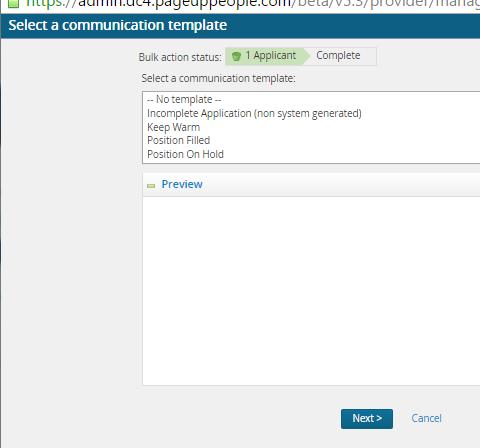 Managing Applications Bulk Communication What you need to do BULK COMMUNICATION STEP 1: Select applicants.