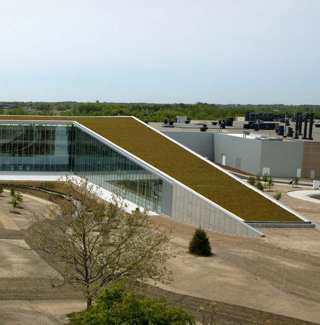 Vegetative Green Roof 45,000 SF Recycled materials 23,000 gallons - 1 rainfall Longer life