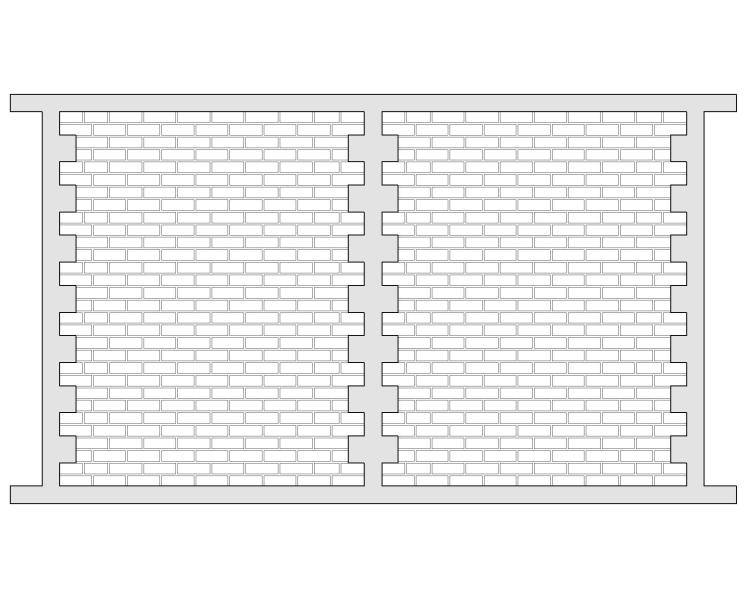 Cracking Patterns Separation of masonry panel with RC element at