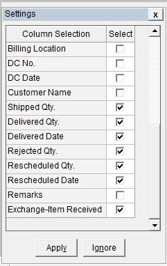 Rejected Status To know about the status of rejected deliveries: Click Settings The Settings window is displayed.