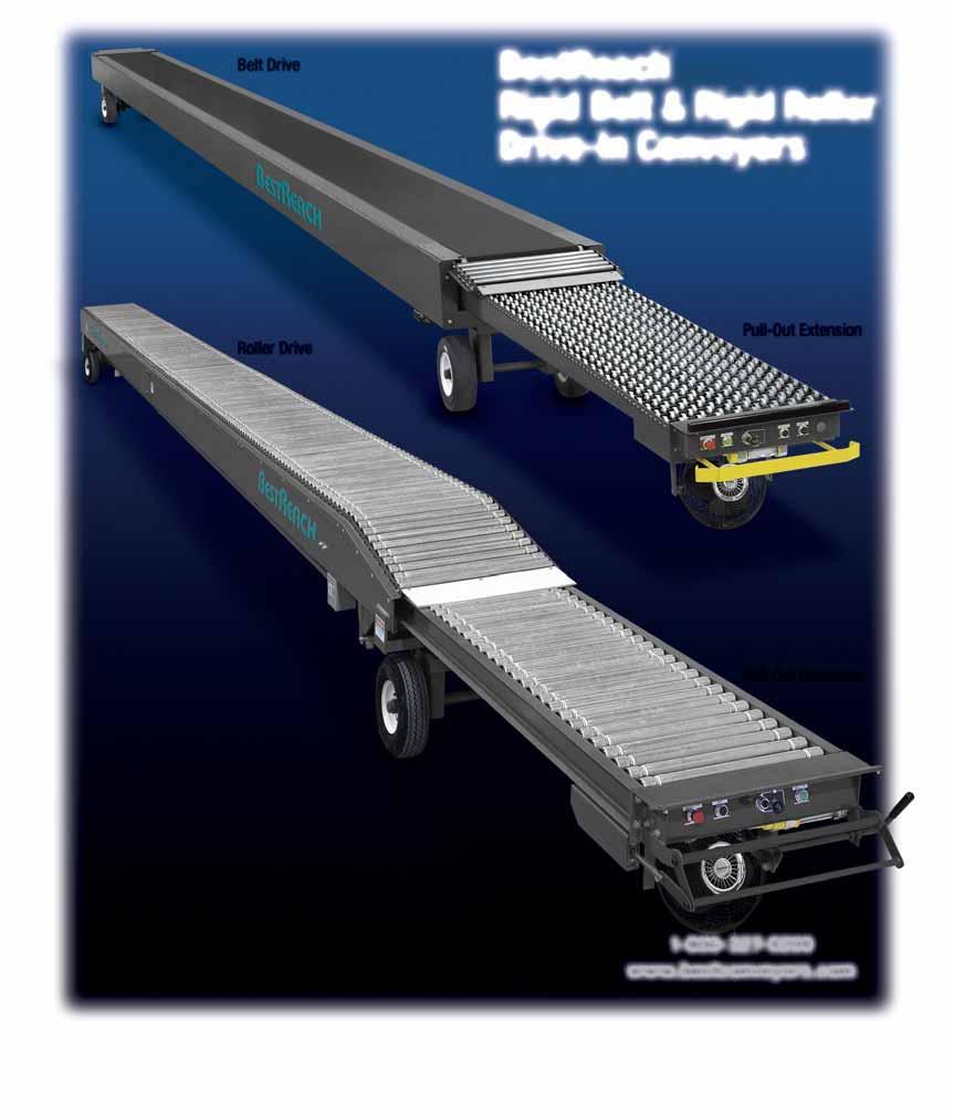 Reach from your permanent conveyor all the way into your trailers with ease Power in-and-out with no operator