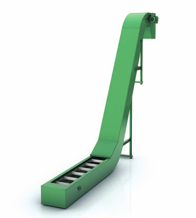 scraper belt t = 40 mm Our standard scraper conveyor for smaller machine tools and