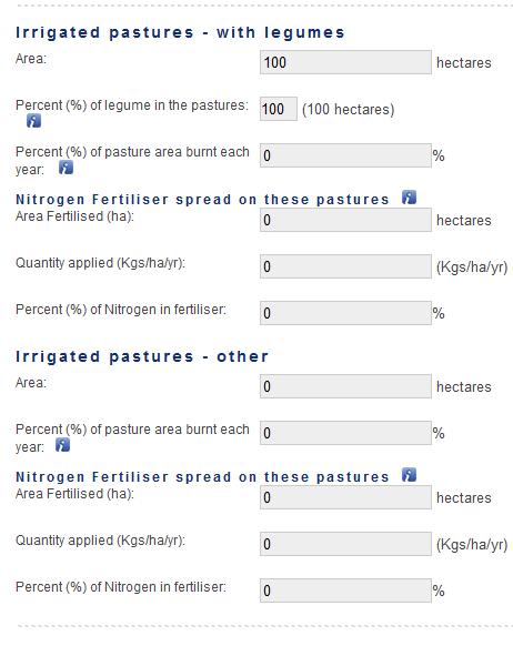 Alternatively, the actual amount of nitrogen can be entered, and 100% entered in the Percent (%) of Nitrogen in fertiliser data field.