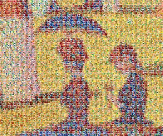 Approximately 7,600 cans were used to make the image to the right.