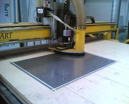 Panel saw (2) Cutting/ Shear Square shear cutting is the easiest method for cutting large panels. Some shear droop may result at the cut part of the surface aluminum.