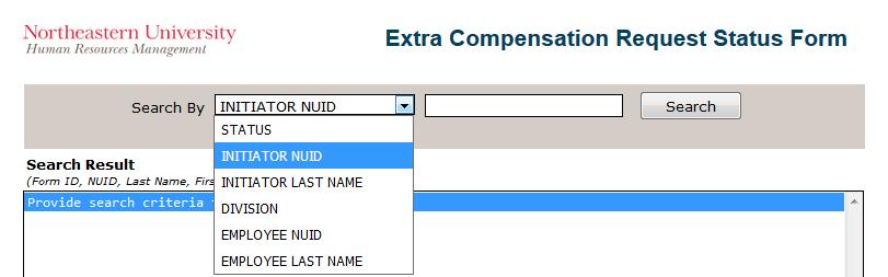 GUIDED WALKTHROUGH: CHECKING THE STATUS OF AN EXTRA Check the Status of an Extra Compensation Form 1. Log in using your mynortheastern credentials 2.