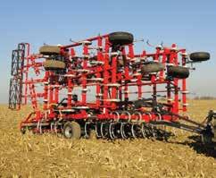 hydraulic adjustment Drop leg jack and safety light kit included Horsepower requirements from 7 to 10 HP per foot 6 types of harrows available for
