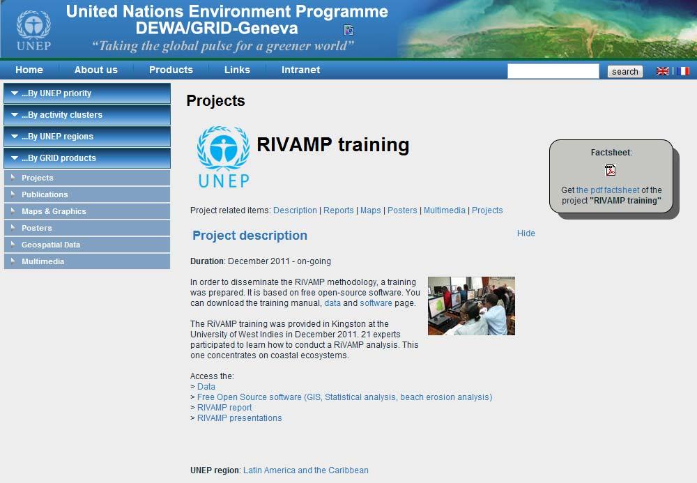 What we provide: RiVAMP Training with 21 participants Kingston 5 8 December 2012 Online training