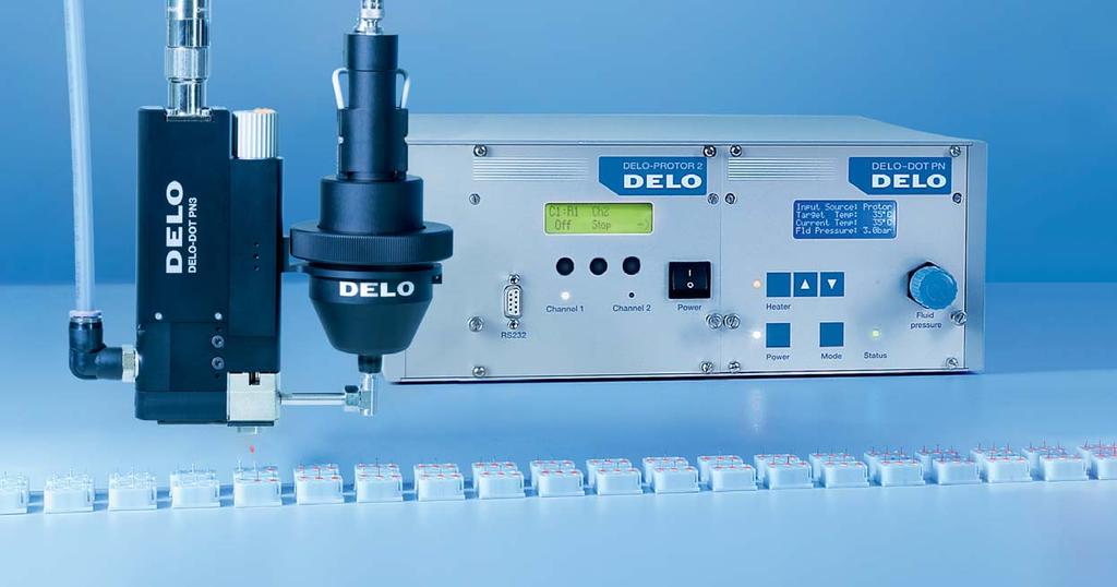 Precise and bubble-free adhesive dispensing with DELO-DOT PN3 and DELO FLEXCAP.