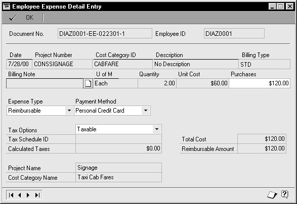 To view the original expense report in the scrolling window, select the Document Number field of the line item and choose the Document Number link to open the Completed Employee Expense Report