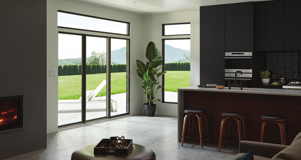 SLIDING PATIO DOOR Wood-Ultrex Sliding Patio Door: With rich pine interiors that can be stained or painted to match your