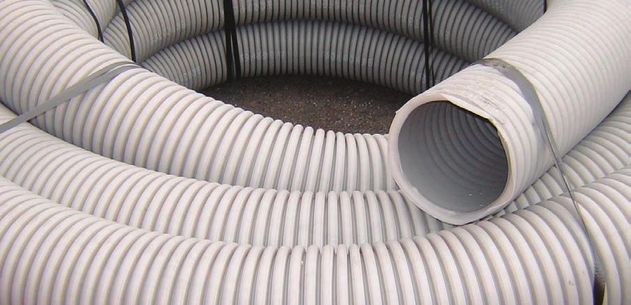 areas drainage - highly flexible with excellent mechanical characteristics - socket on one end, with or without ring - mandatory use of filtration layer to avoid obstruction or functionality decrease