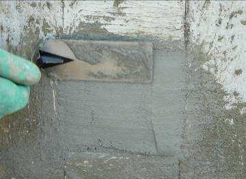 area. Work mortar from the