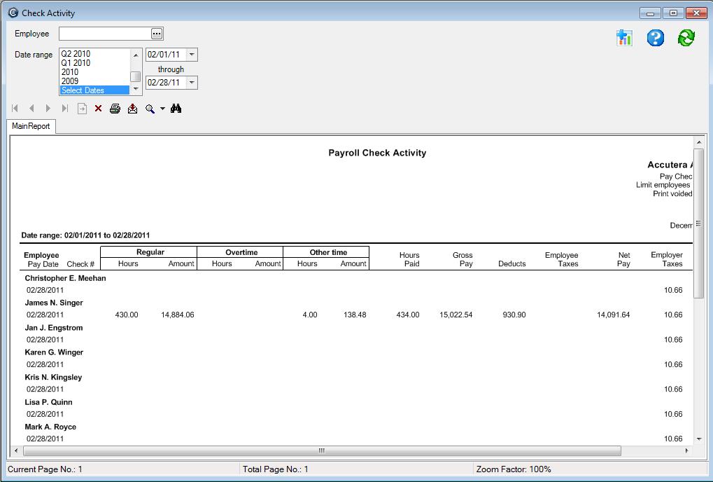Step 3: Verify the information you entered 1. Click Reports > Payroll > Check Activity.
