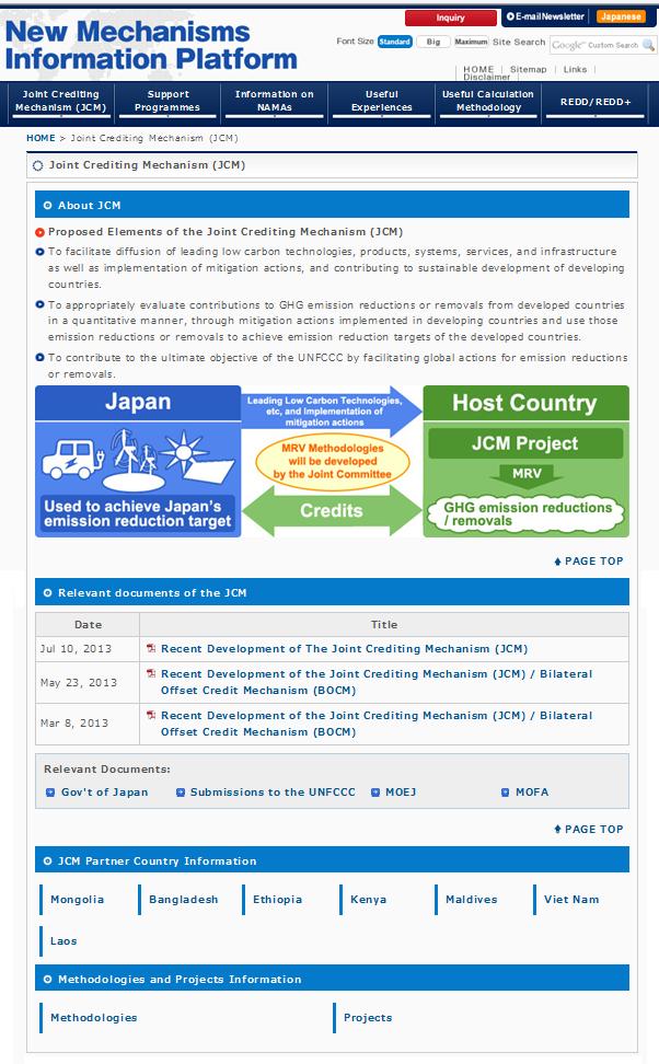 New Mechanisms Information Platform 13 New Mechanisms Information Platform website was established to provide the latest movements and information on the JCM.