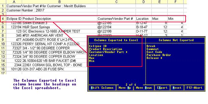 Rel. 8.6.5 (Eterm) Creating and Maintaining Customers and Vendors Hot key Shift Move Up Move Down Save Recall Description Moves a selected item from either column to the bottom of the adjacent column.