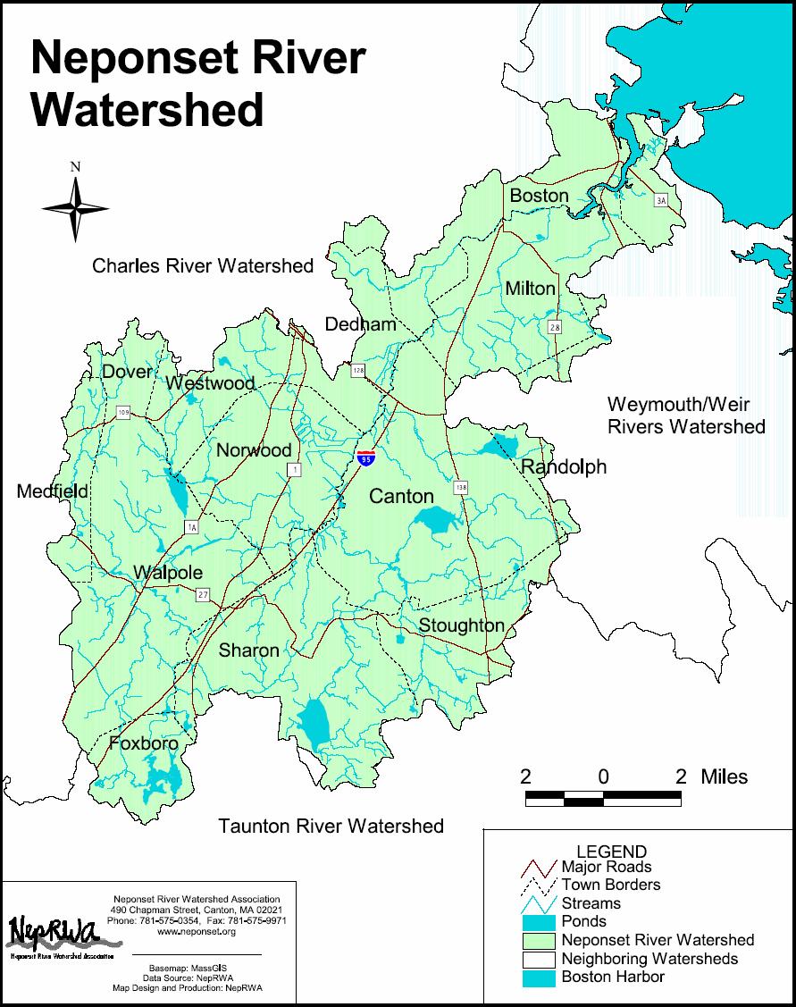 Neponset Watershed 250 km 2 14 cities and towns ~300,000 people 50 km