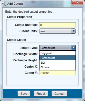Improved Cut Out Operations Allows the user to specify routing files for making cuts in the circuit board