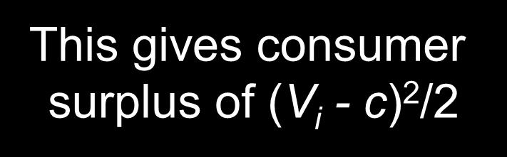 (V i - c) 2 /2 $/unit V i c The entry charge Using converts