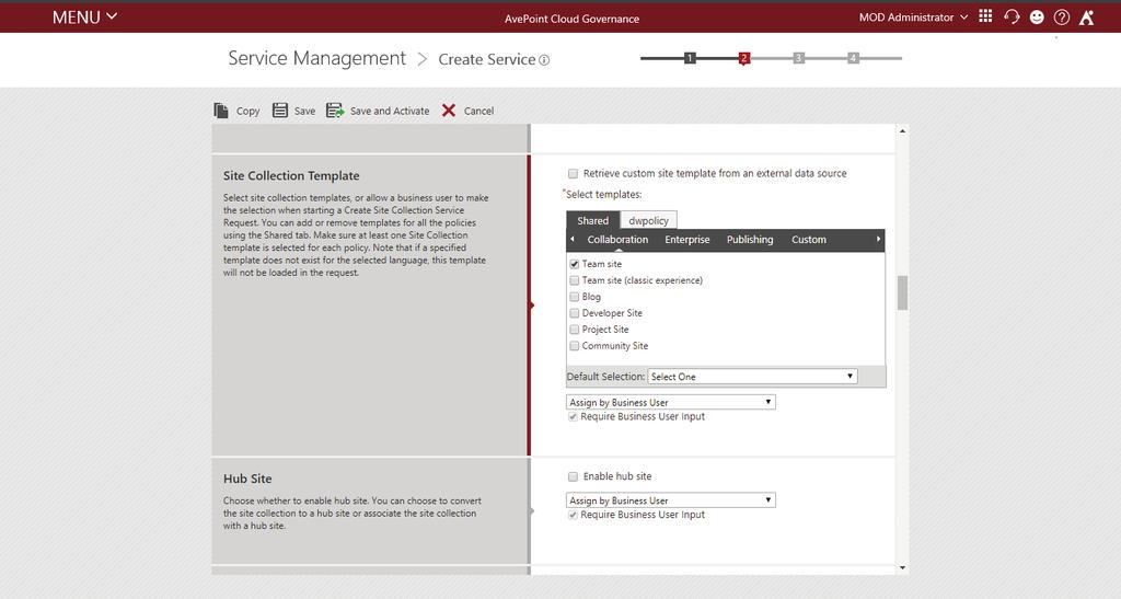 Central Policy Management Centralize and reuse policy definitions to enhance consistency across service requests for storage management, site leases, and inactivity with flexible policy wizard