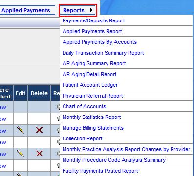 O f f i c e A l l y 4 The Payments/Deposits list will now show an amount in the Applied Amount column, and if the whole payment amount was applied, the Edit and Delete icons will not appear.