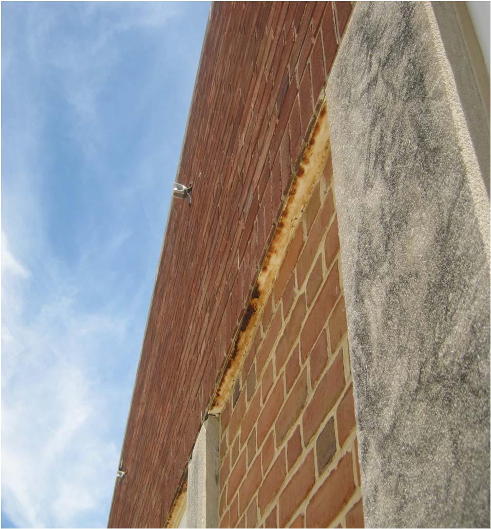 Structural: 1939 Original Building Evaluation Existing Lintel Beam over Window Openings Areas of Rust Existing lintels that need rust