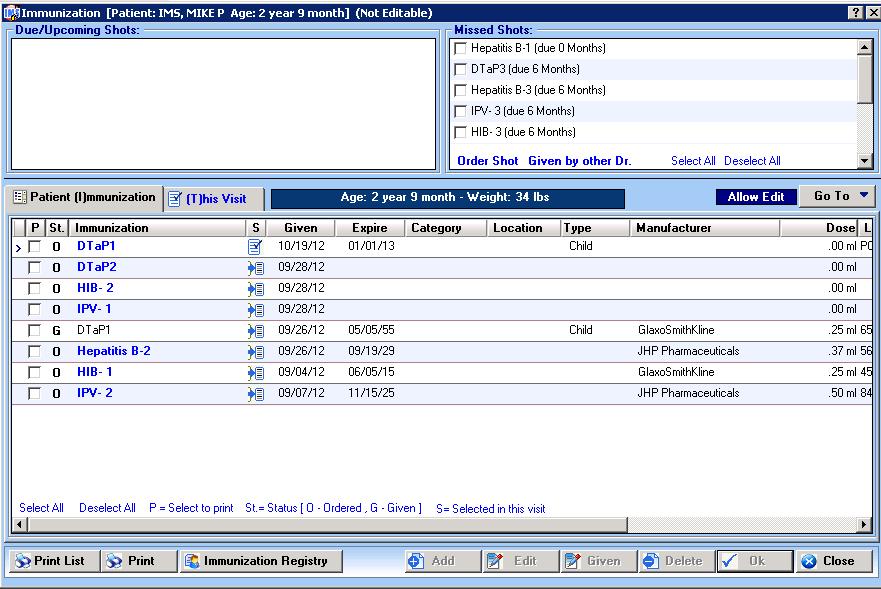 SIMPLIFY YOUR IMMUNIZATION TRACKING Another feature where IMS really shines for pediatrics is immunization tracking.