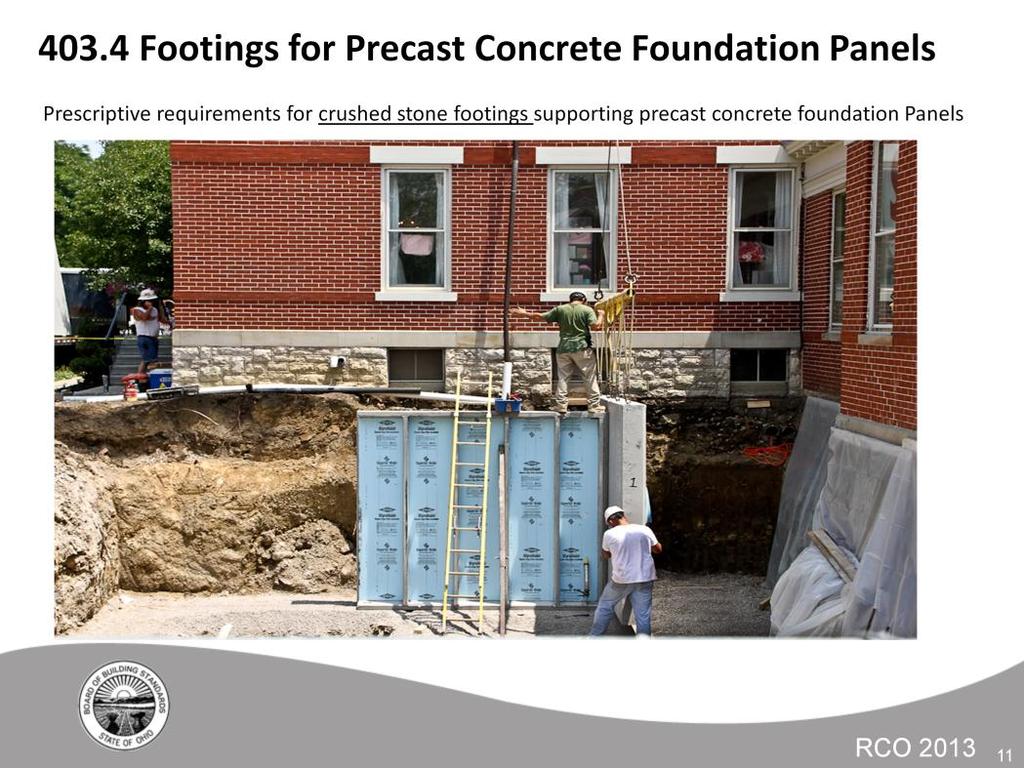 This shows the setting of precast concrete