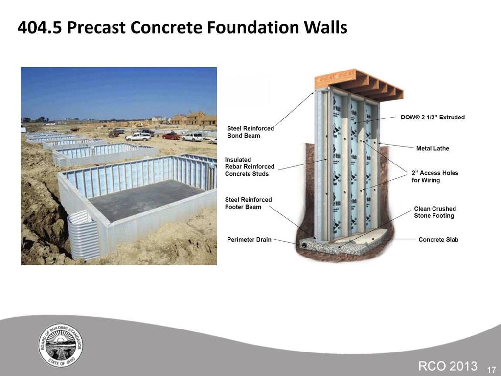 Requirement added that precast concrete foundation walls shall