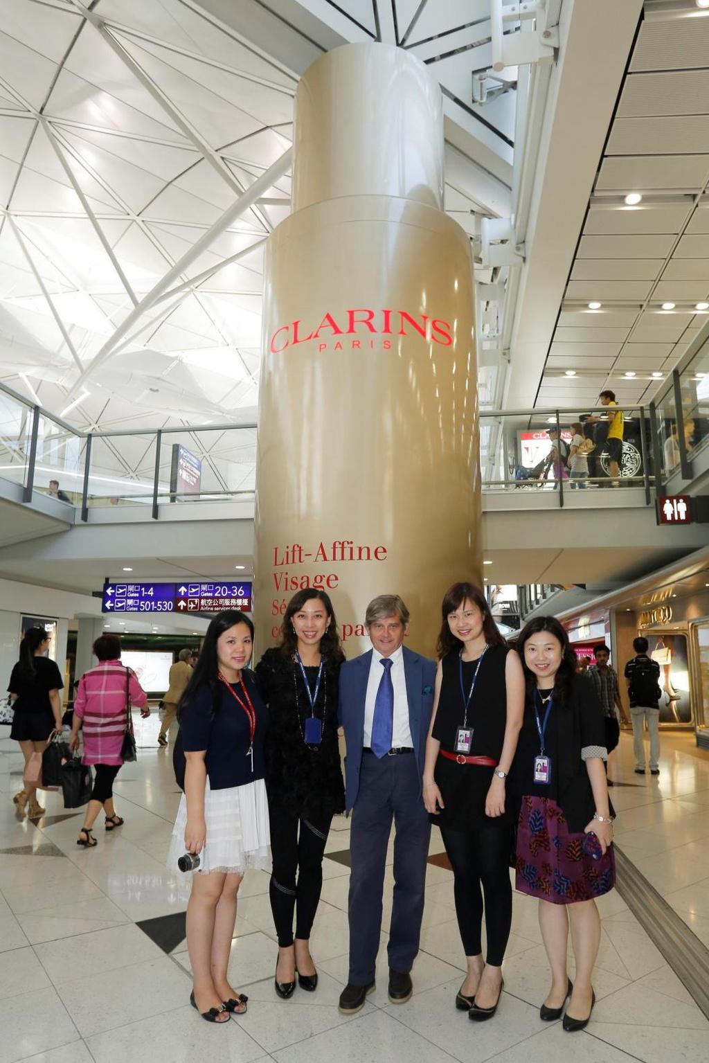 Fig. 6 The valuable partnership between Clarins and JCDecaux (From left to right) 1. Ms. Christine Chan, Travel Retail Field Manager, HK & Macau, Clarins 2. Ms. Shirley Chan, General Manager, JCDecaux Transport 3.