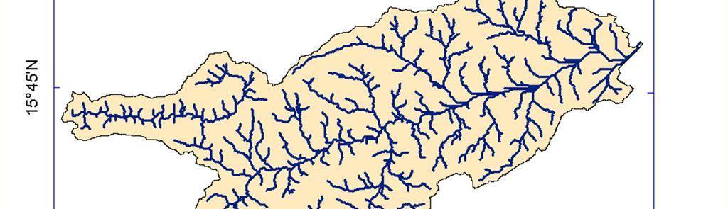Stream network in the catchment of Malaprabha reservoir