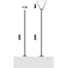 S.2813 H 3,0m Ø 76mm CYLINDRICAL POLE WITH BASE section shaft, Ø 76mm, 3mm in thickness, total length 3,00m, single section built by using longitudinally welded base plate 250mm x250mm x12mm in steel