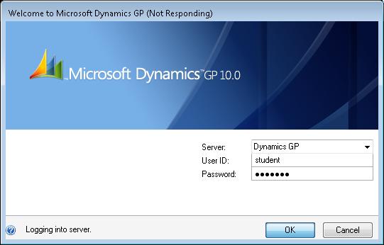 Launching Microsoft Dynamics GP To begin, launch the Microsoft Dynamics ERP