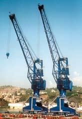 Double Lever Jib Cranes, rail mounted, are the most suitable and flexible solutions for