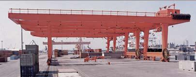 on stacking and railways terminals and Rubber Tyred Gantry Cranes (RTG) suitable to handle