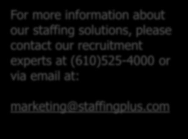 CHAPTER 3: Staffing Plus Solutions Staffing Plus is a premier healthcare staffing firm that is dedicated to bringing together the most highly qualified and dedicated Behavioral Health, Education, and