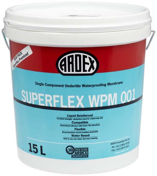 1 ARDEX Undertile Wet Area Membranes have been appraised for use as waterproofing membranes for internal wet areas of buildings, within the following scope: on floor substrates of concrete, flooring