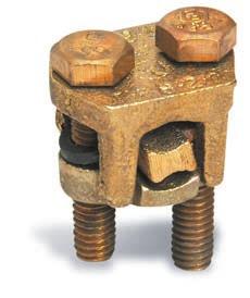 Two-Bolt Connectors Type 2B One-Piece Two-Bolt Connectors with Spacer or use on copper conductors only Castings and bolts of high-strength copper alloy; spacer of ductile, high-conductivity copper