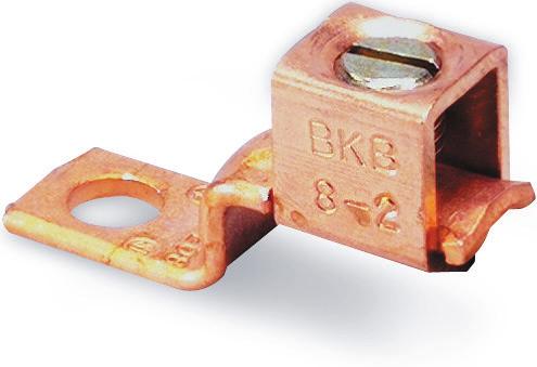 Copper Mechanical Connectors Type BTC Copper Single Conductor, One-ole Mount (Offset Tang) CSA Certified and U isted, tested for copper conductors Made of electrolytic seamless copper Screws are zinc