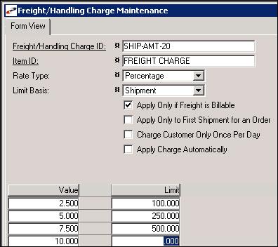 Freight Adder / Handling Charges Order Entry /