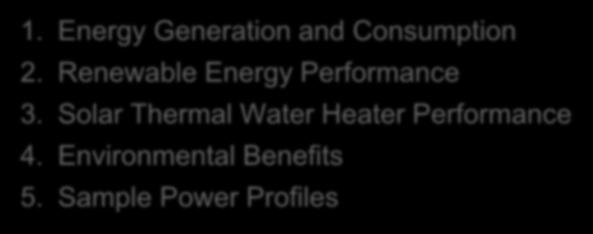 Contents 1. Energy Generation and Consumption 2. Renewable Energy Performance 3.