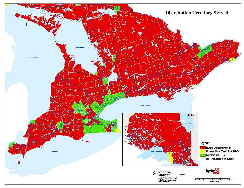 Distribution Territory Served by Hydro One & Renewable Rich