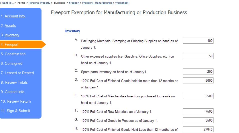Freeport as a Manufacturer: Complete the values of inventory for each of the categories. All inventory values entered in 3.