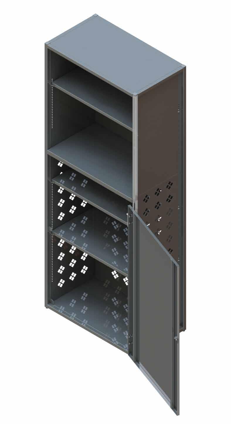 ELECTRONIC STORAGE CABINET The To Go Storage Cabinet provides a secure and organized area for store supplies and