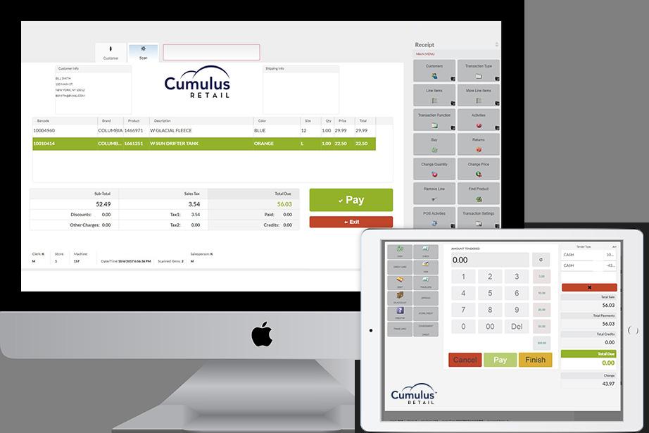 Cloud SaaS Retail Software CUMULUS RETAIL ADVANCED POS FOR SMALL-TO-MID SIZE RETAILERS Cumulus Retail is a Cloud SaaS solution for your retail business with low monthly maintenance and NO upfront